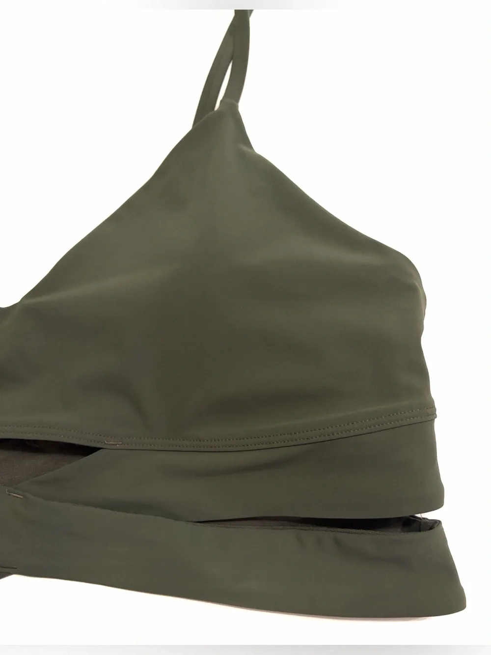 Lululemon Sports Bra Still Now Bra Light Support A/B Cup Army Green New sz 12